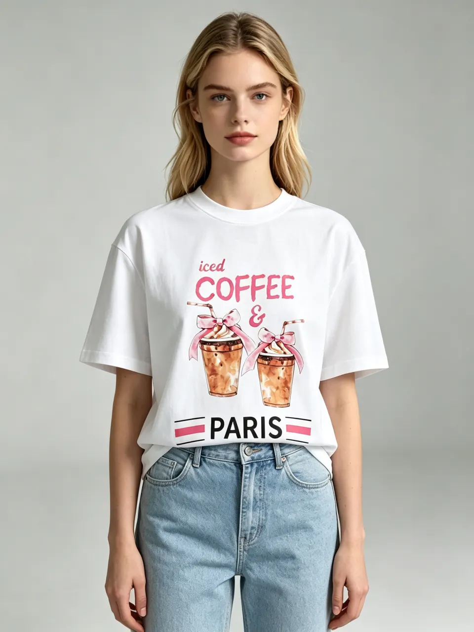 [訂購］M011 Iced Coffee Bow Tee