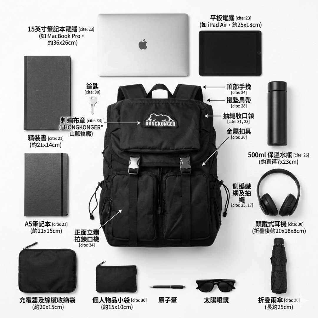 HONGKONGER「都市輕旅」防水牛津紡背囊