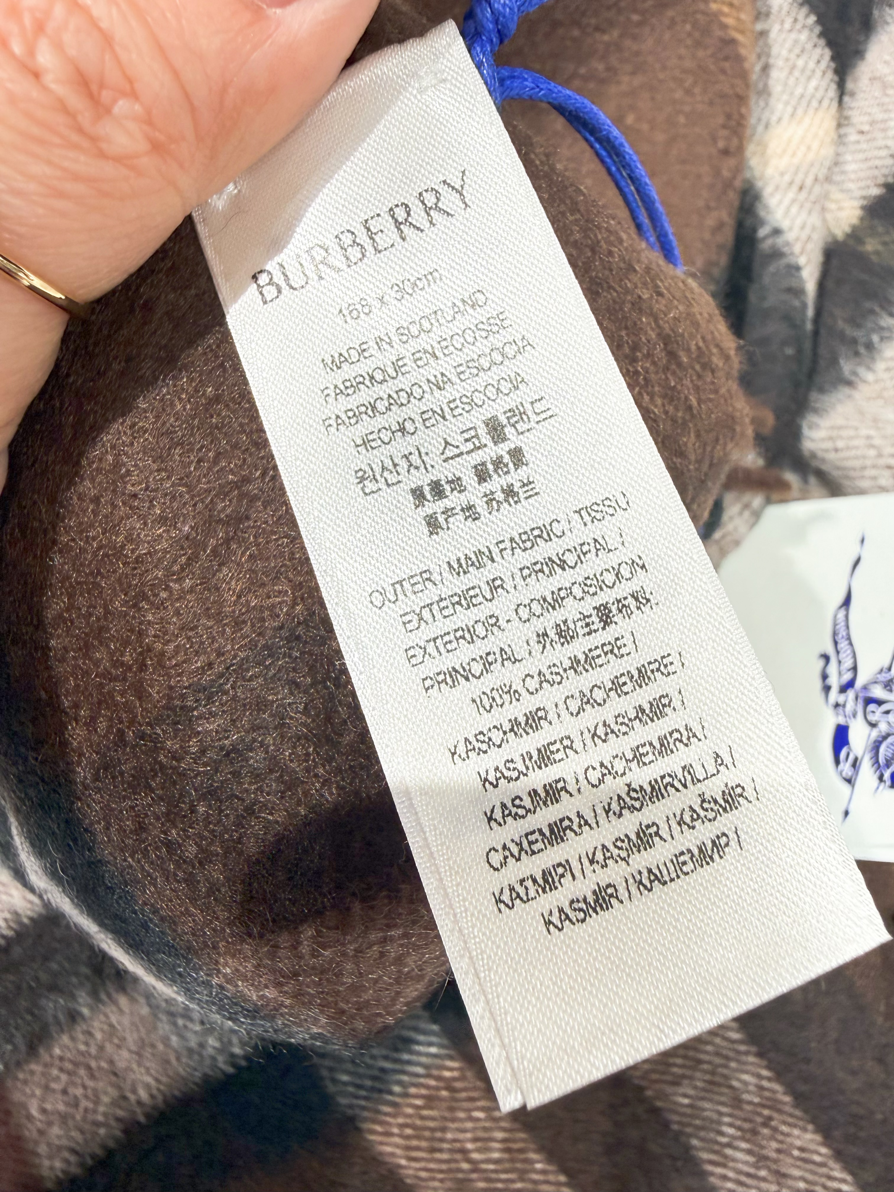 Burberry scarf cashmere/check/marrone