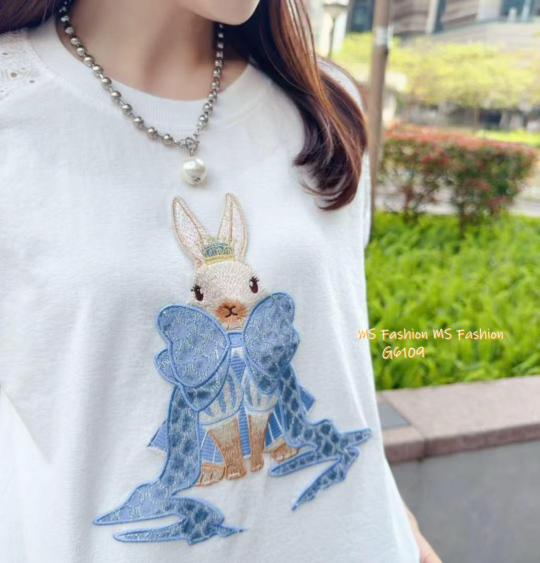 G6109 韓國🇰🇷通花袖兔兔top