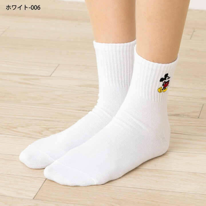 Disney系列刺繡襪 - 米奇（白）