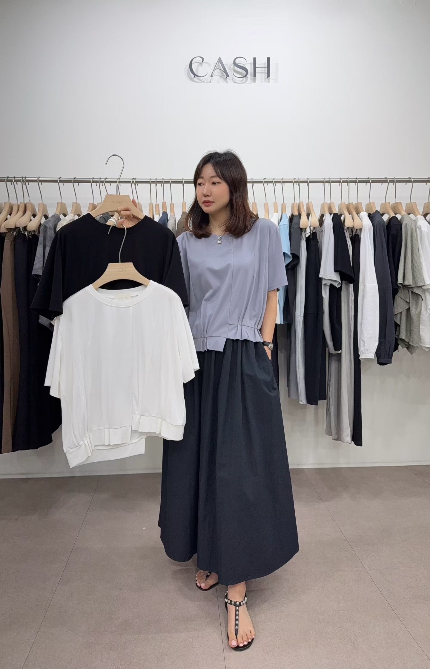 CH9 立體雙壓褶不規則下擺