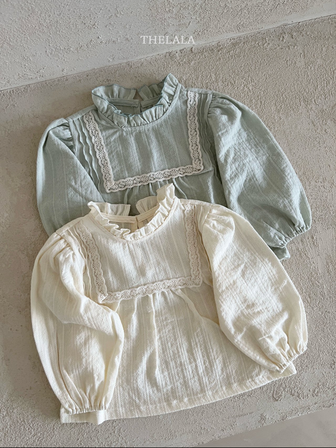 🌸預訂 韓國直送🌸🇰🇷THELALA兩色蕾絲花邊領長袖上衣