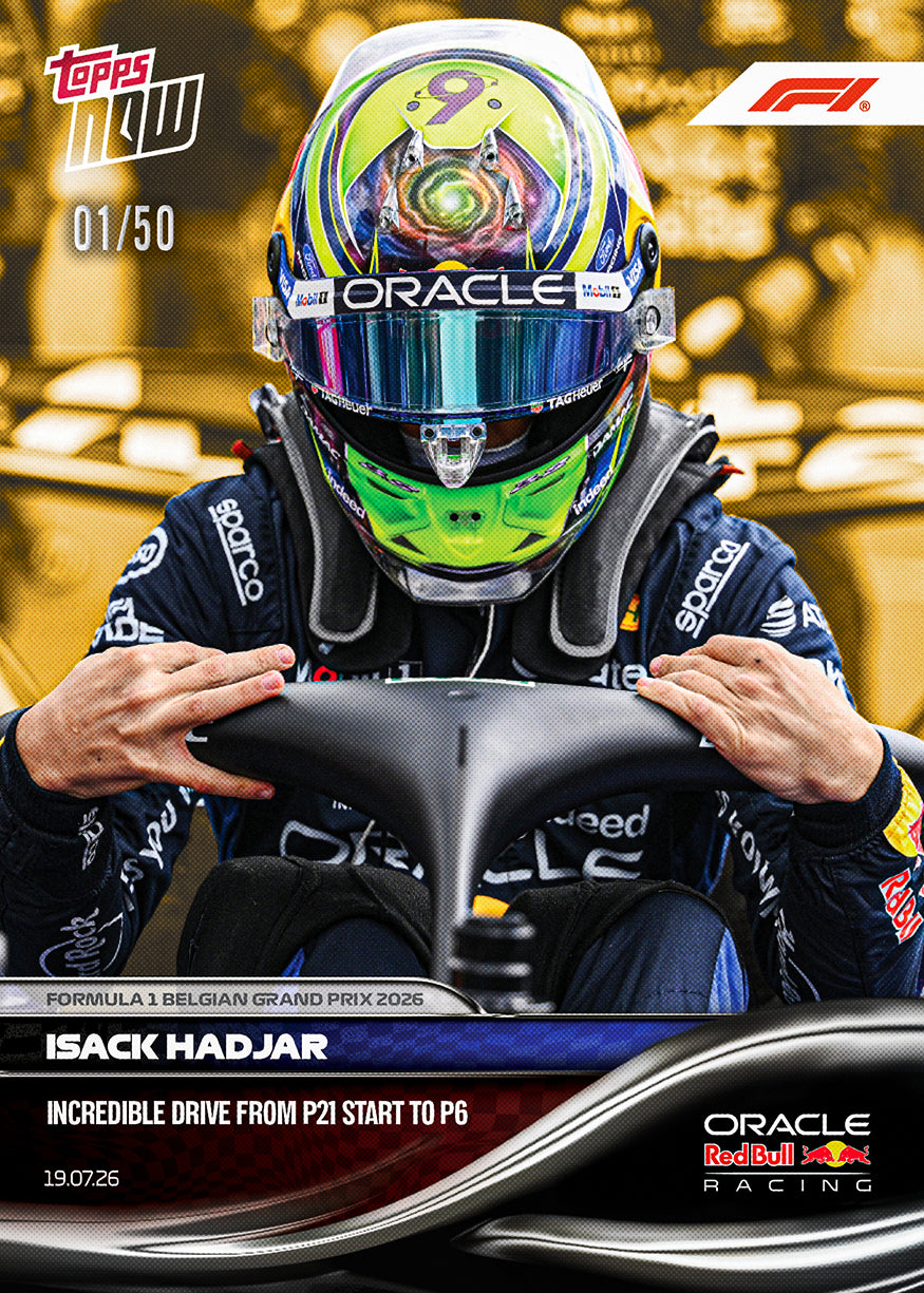 Isack Hadjar - 2026 F1 Topps Now #50 Belgian GP 紀念卡【團購】