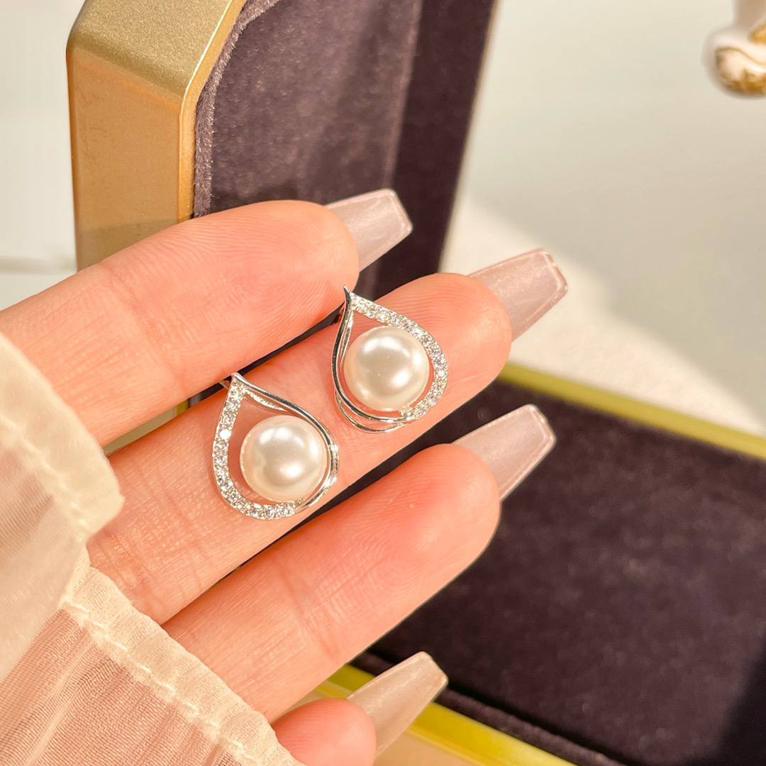 🆕轻奢水滴珍珠耳钉 🇨🇳