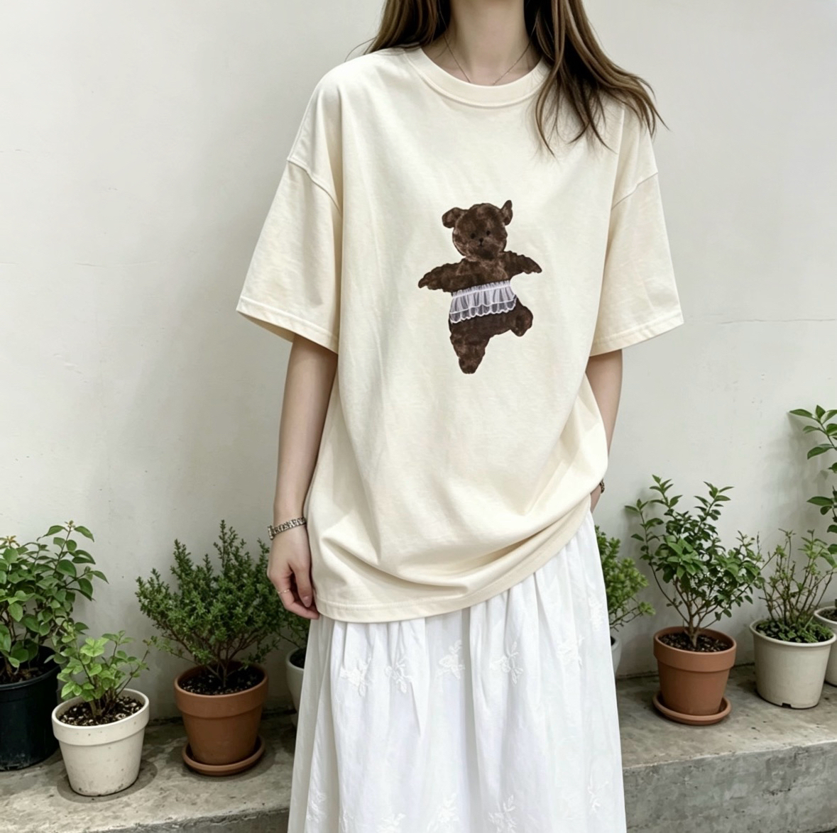 ☀️初夏優惠☀️ Ballet熊熊print Tee - 兩色入