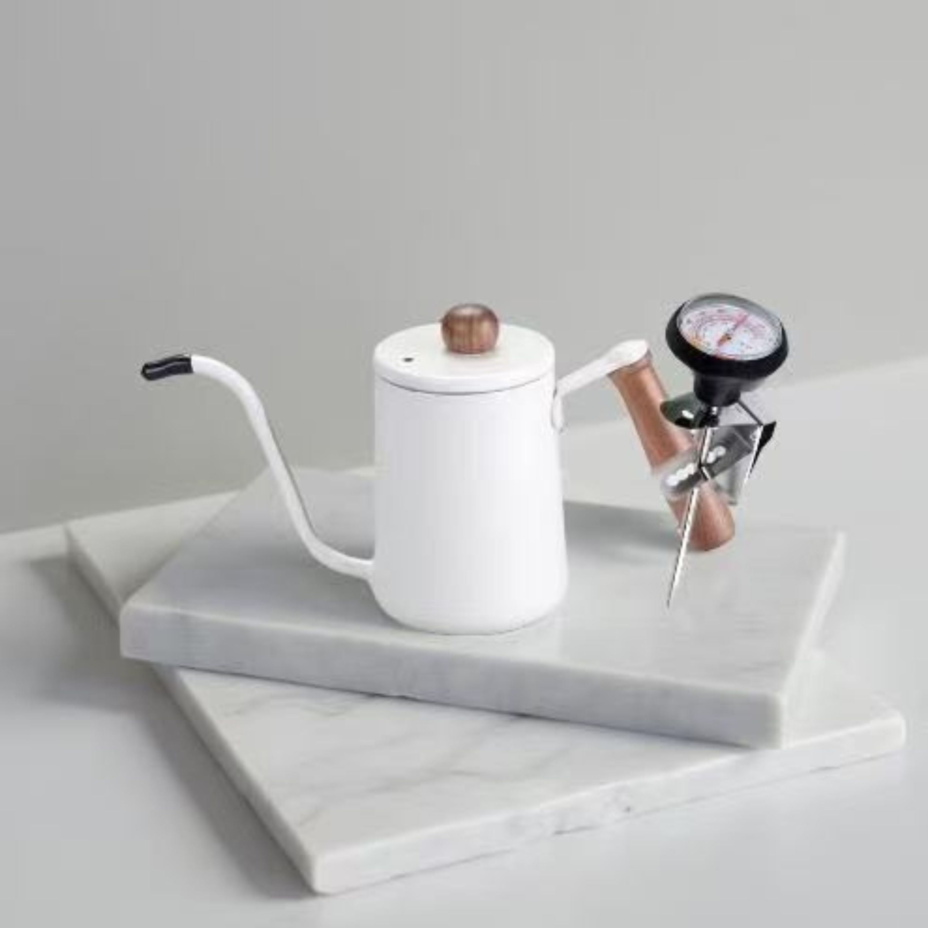 Gooseneck Pour-Over Coffee Kettle with Solid Wood Handle 