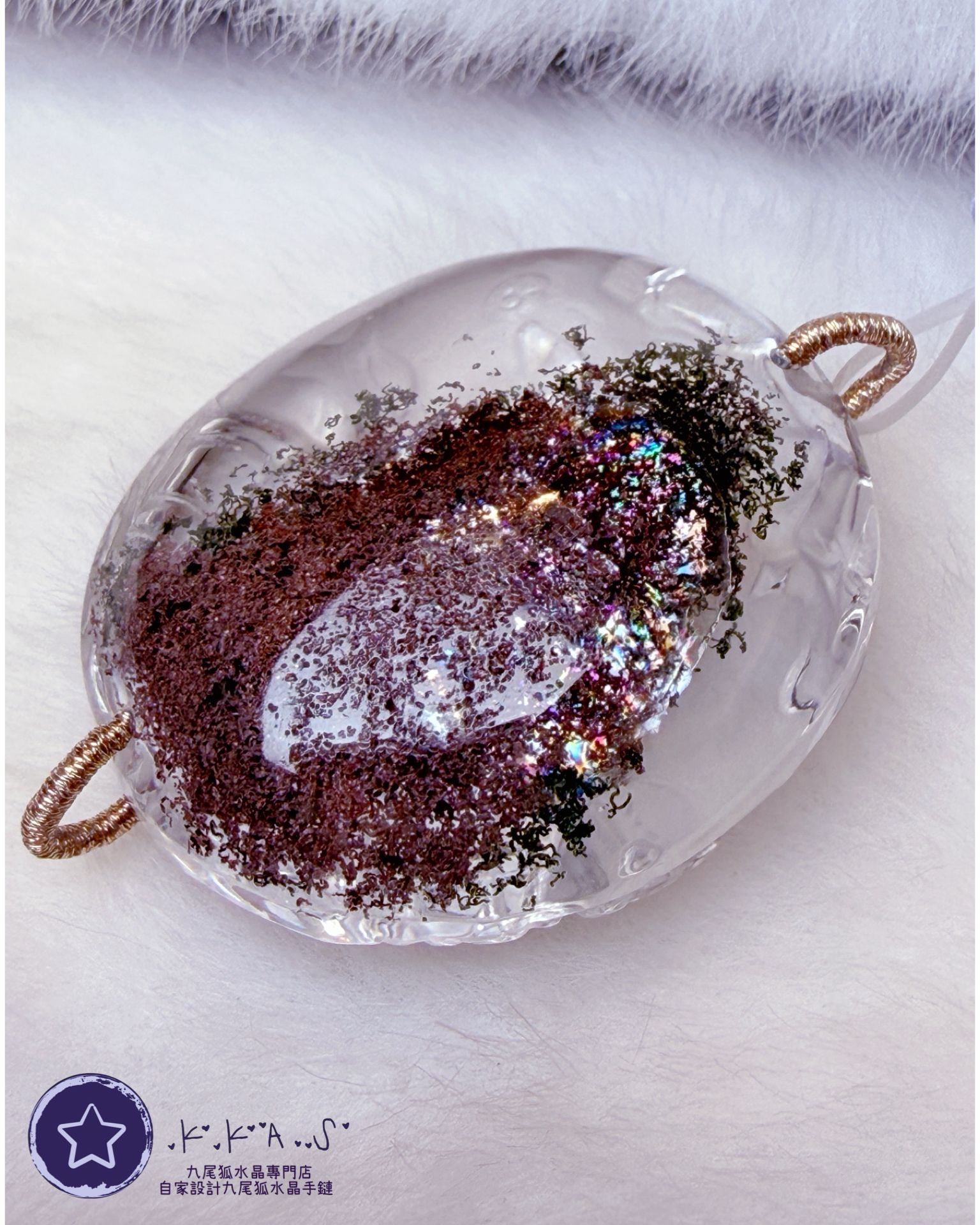 K00140 幽靈 雙狐 - 吊墜/手牌兩用款