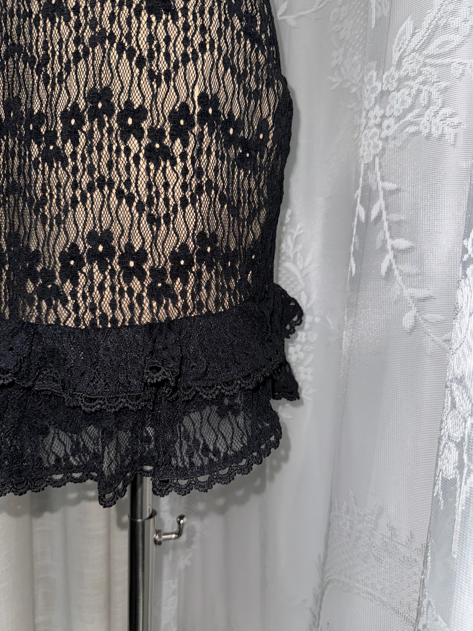 3-Way Wear Off-Shoulder Black Lace Overlay Dress