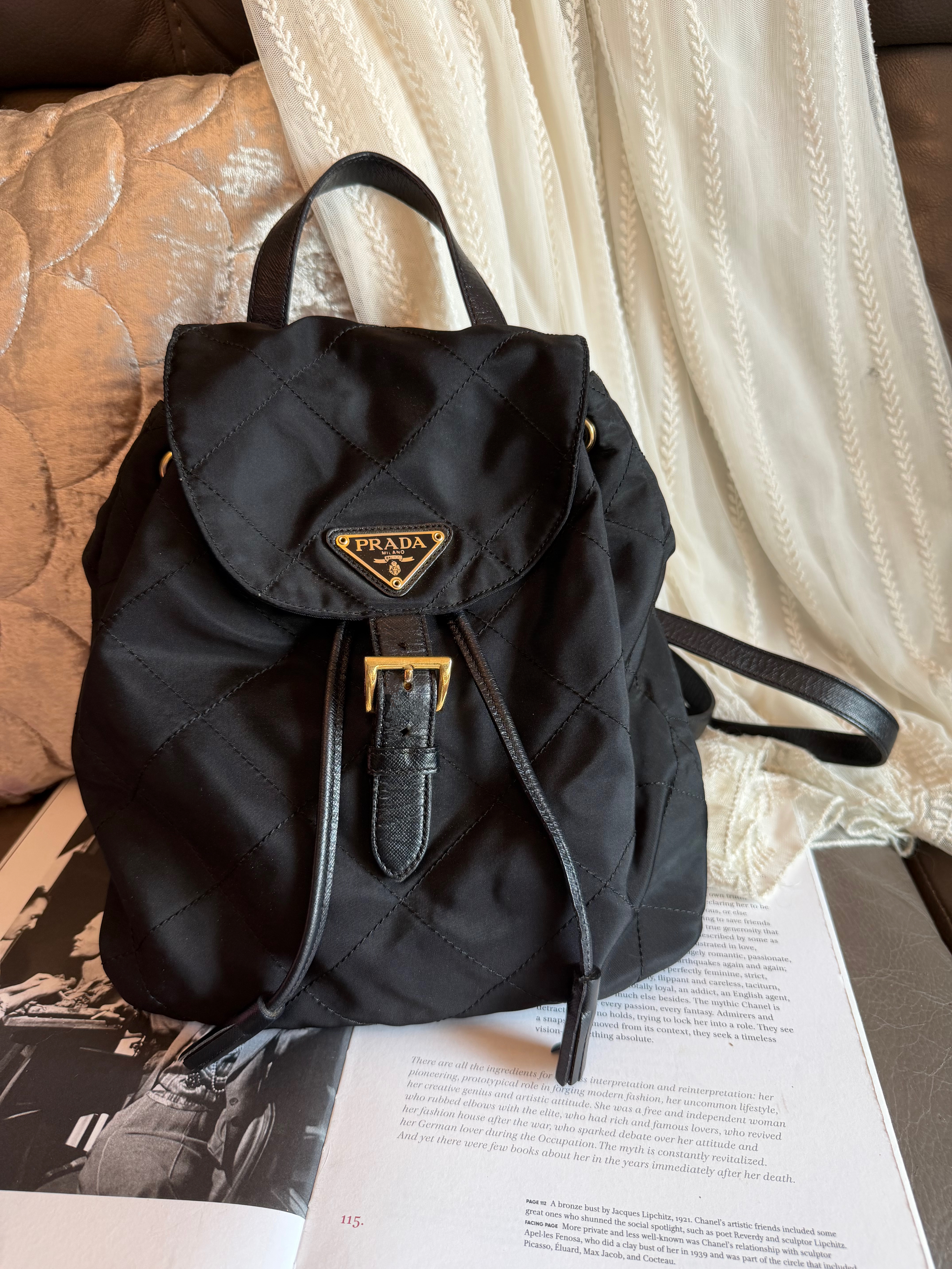Prada black nylon backpack
