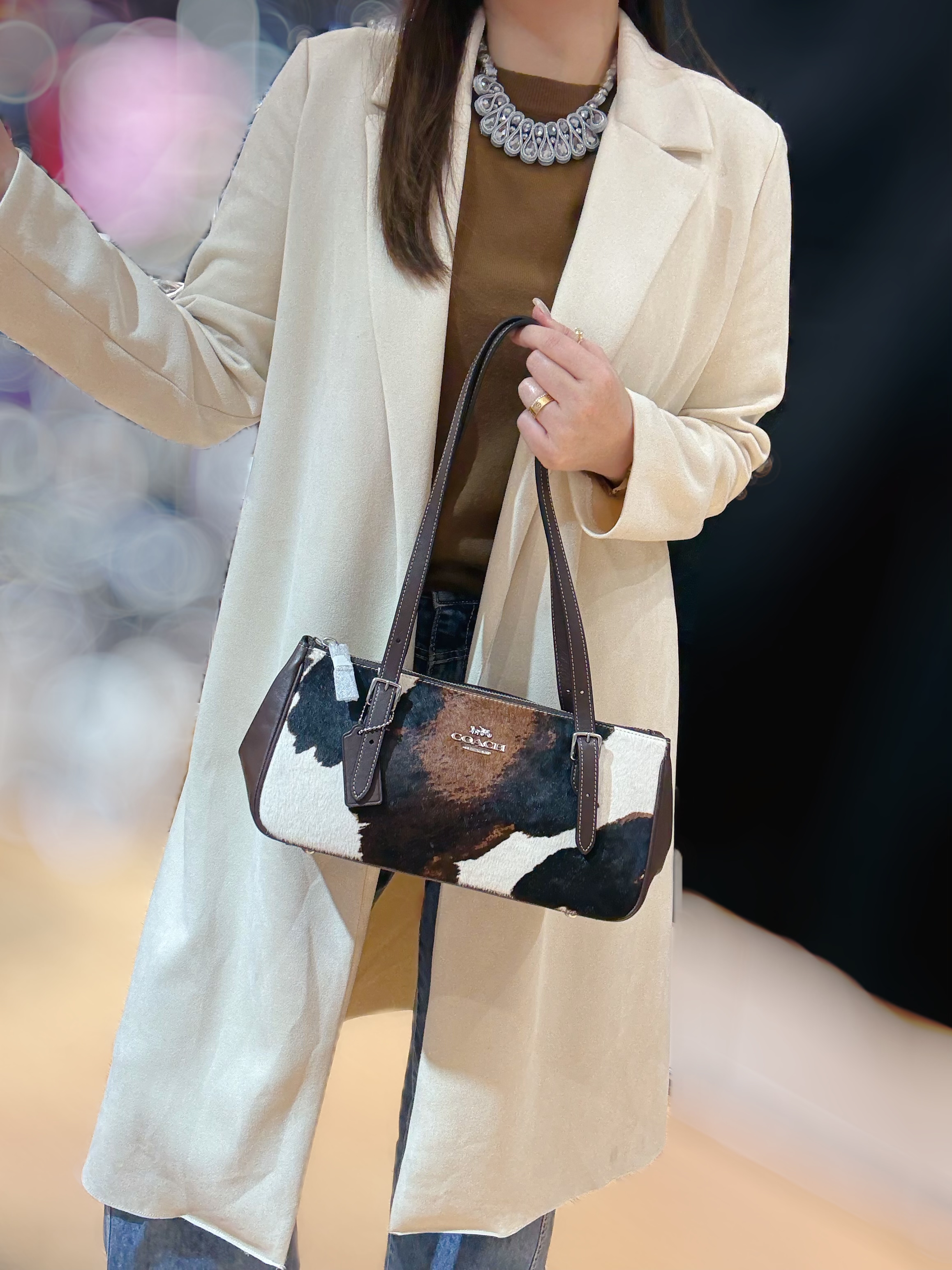 Coach Ashton shoulder bag cow print/haircalf