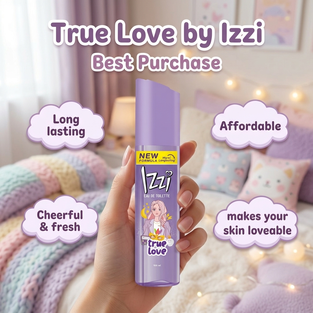True Love Izzi Body Mist / Serum Spray pewangi badan 100ml -  PURPLE