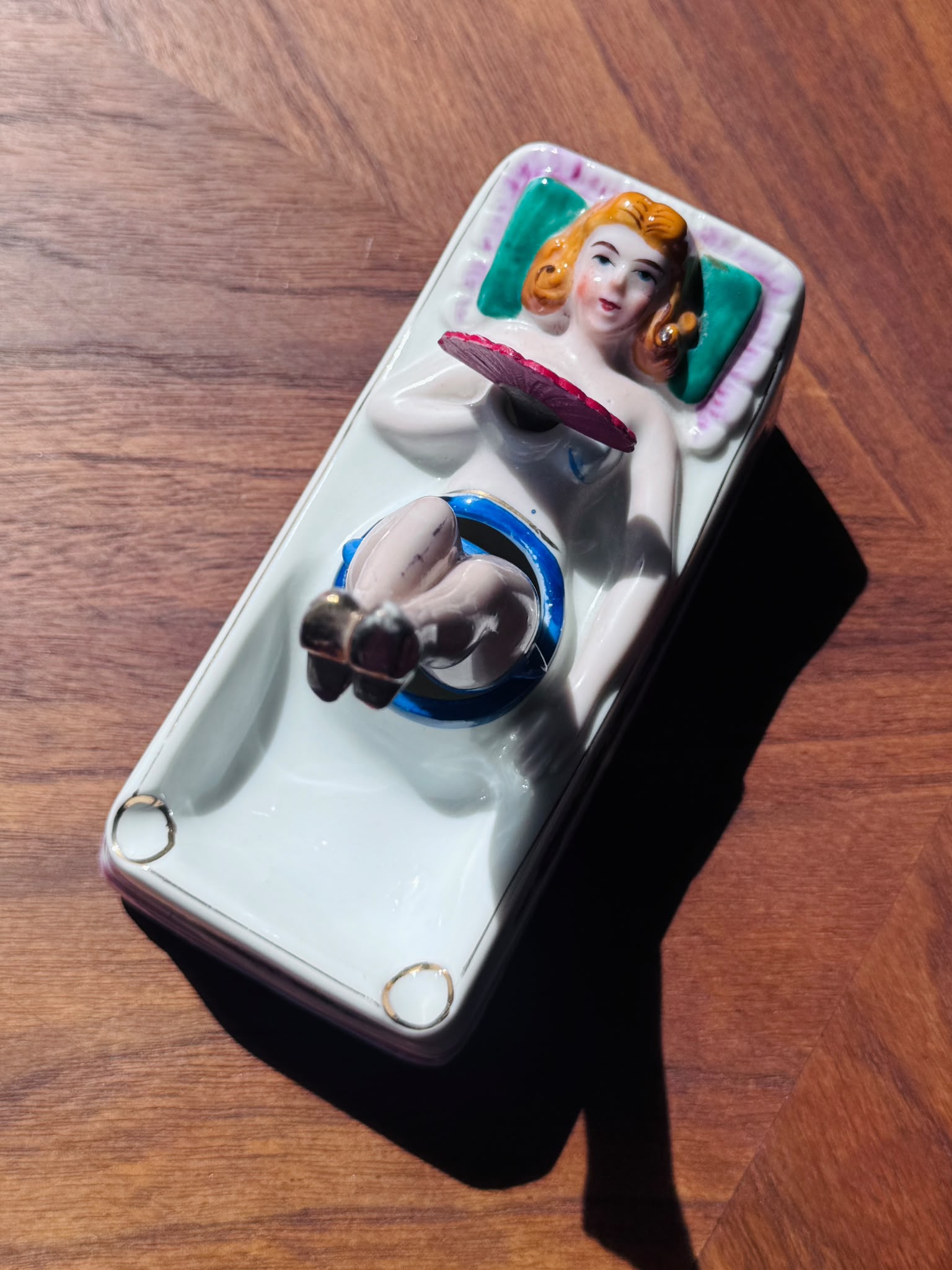 Rare! Vintage C.a. 1950s Japanese Pin-Up Girl “Naughty Nodder” Ashtray (MT2613)