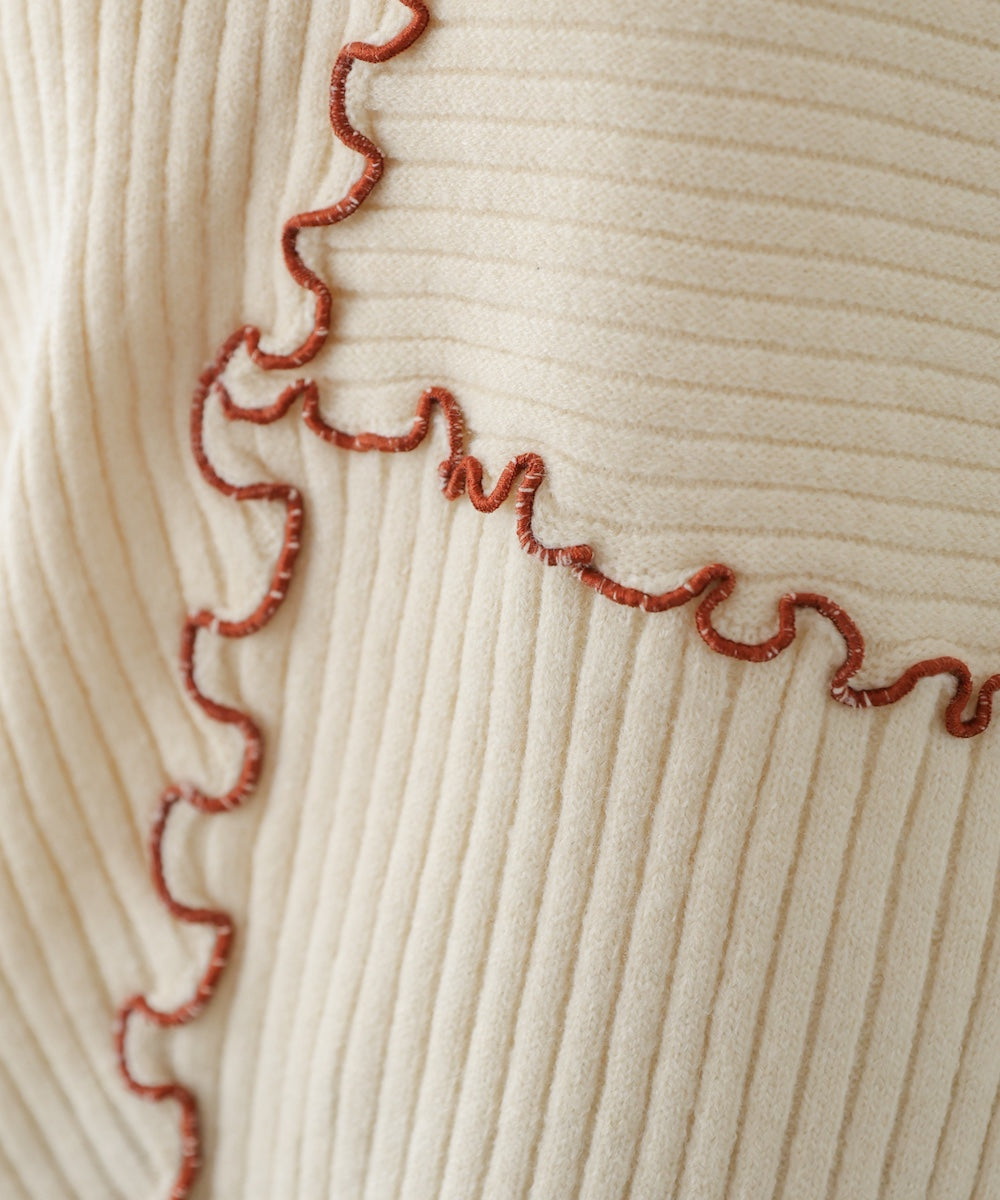 <JP> 設計感！特色滾邊軟糯Knit Top* 4色入 <預購>