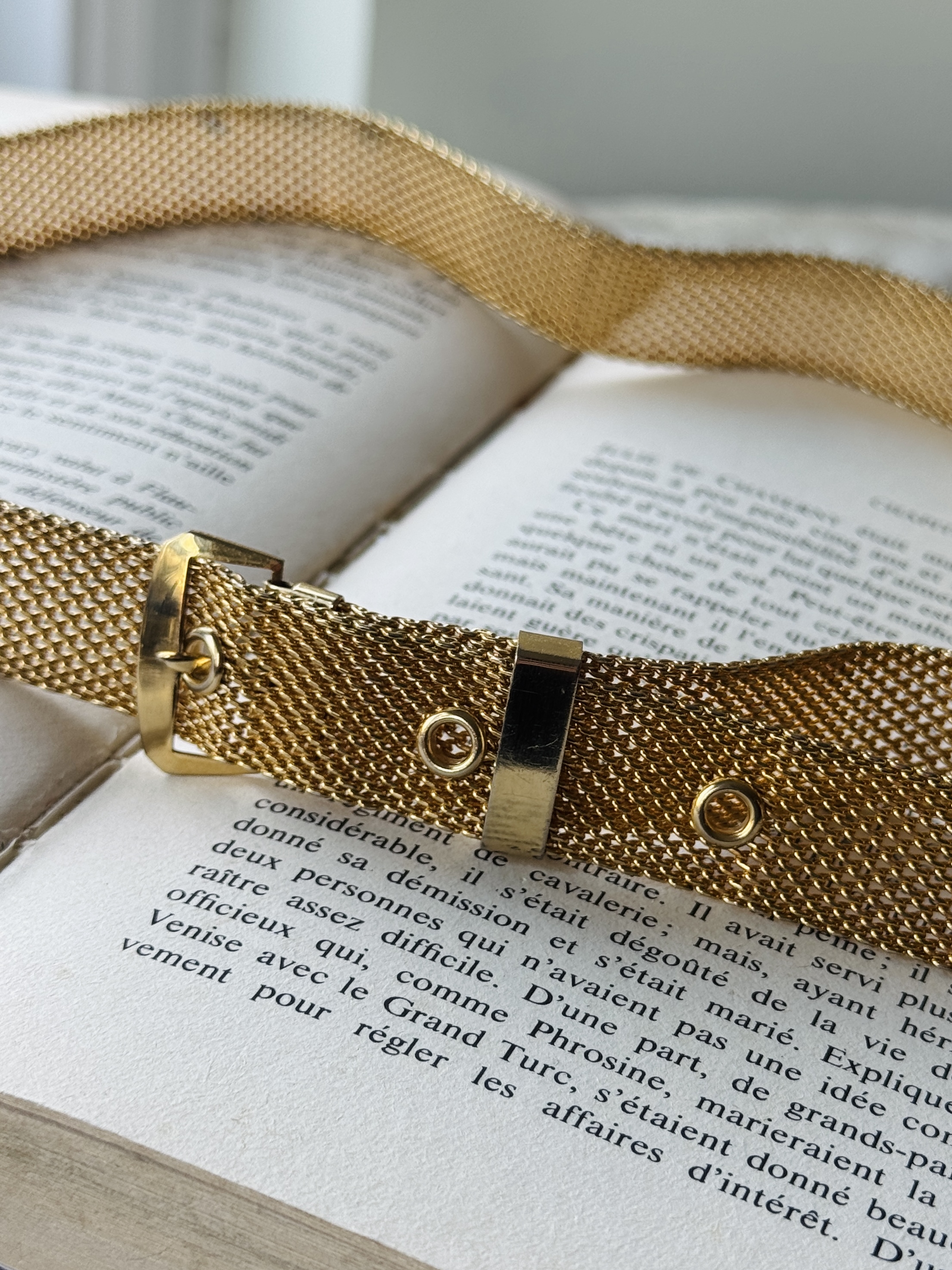 Vintage Golden Mesh Belt Size S - 22-27.5"(MT2413)