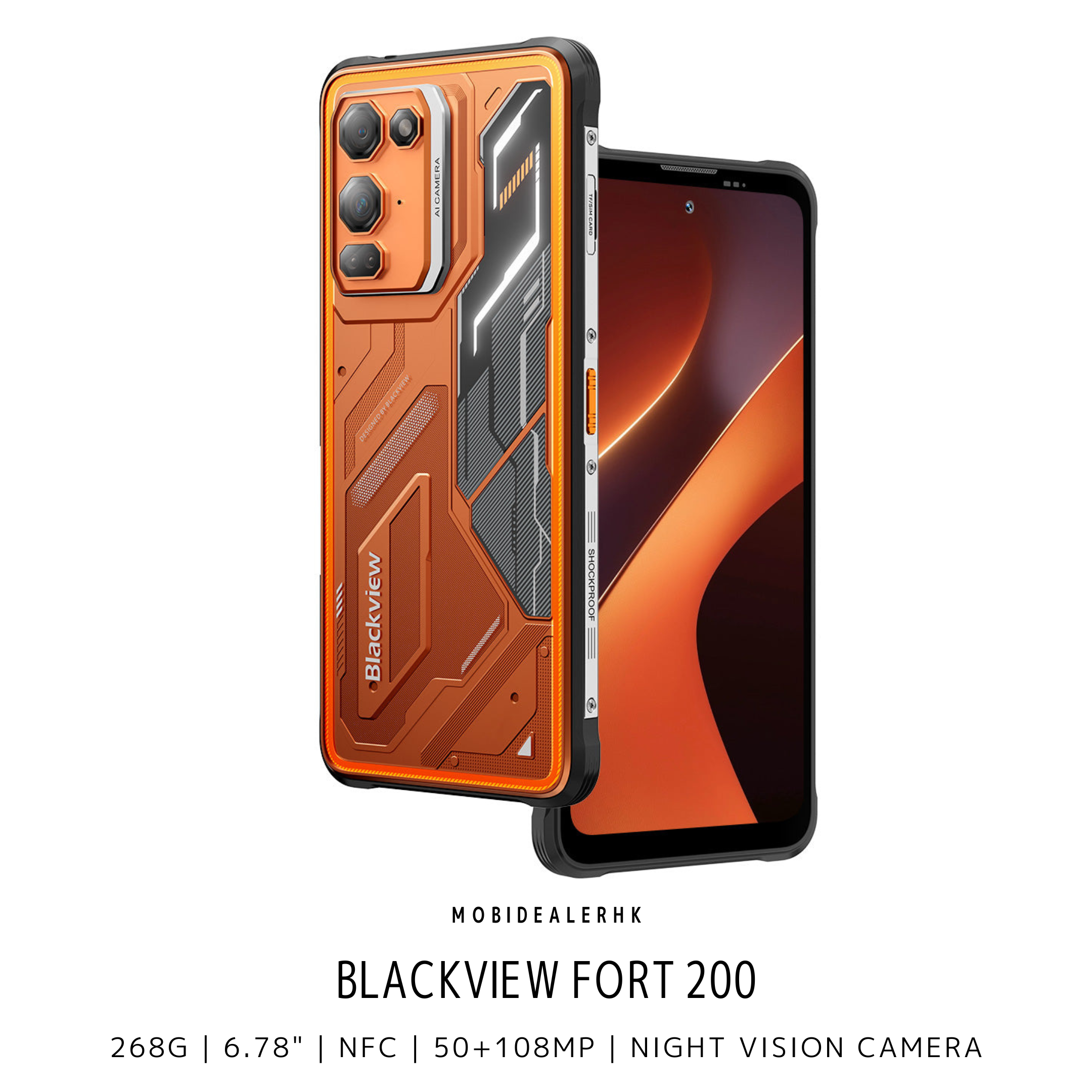 Blackview Fort 200 | 4G | 三防手機 | 268g | 6.78" | NFC | 50+108MP | 夜視鏡