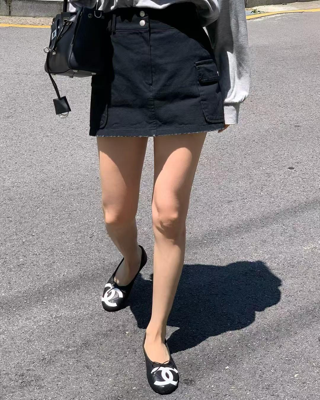 L16 石磨爛洗水裙褲