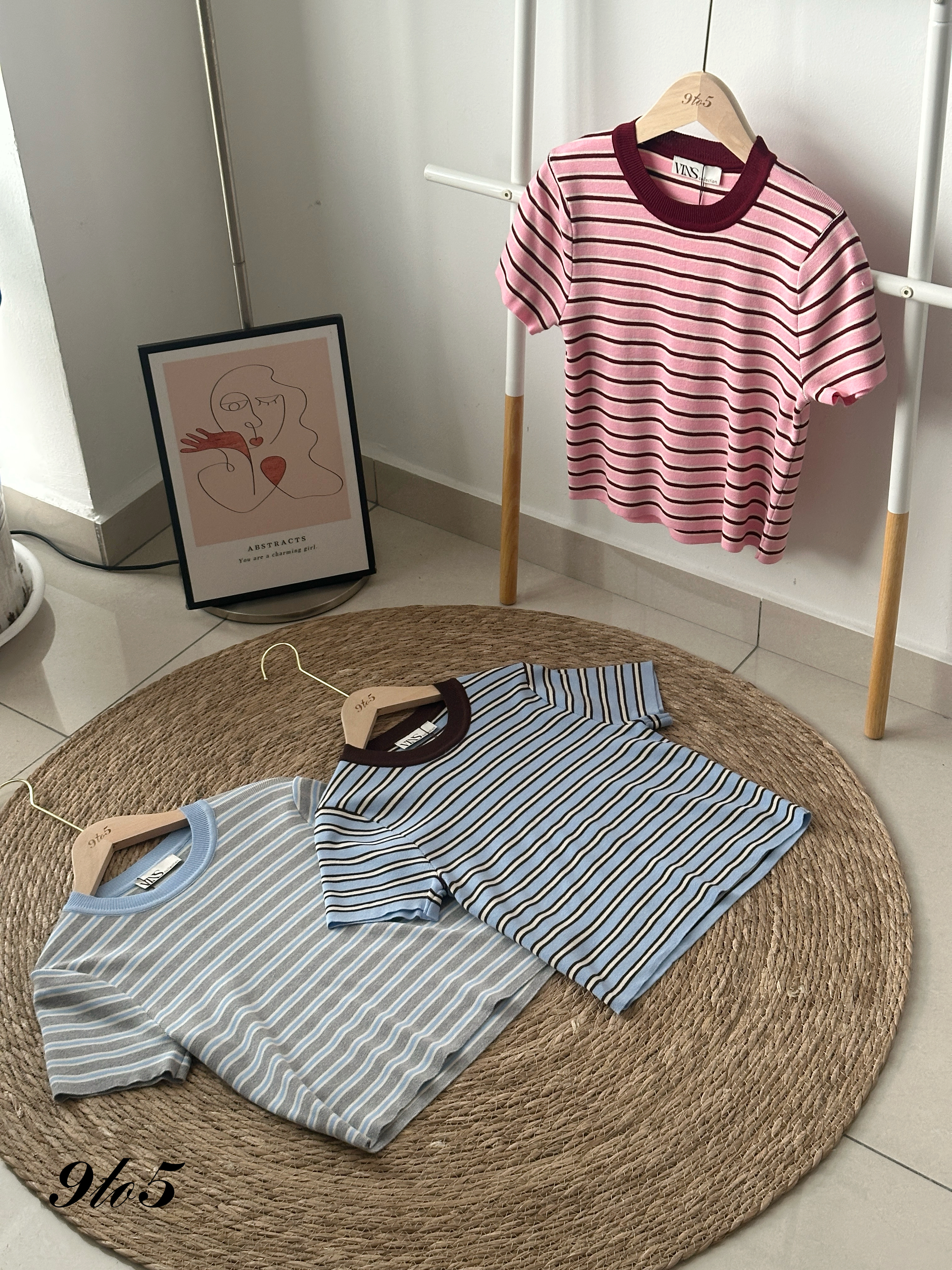 T4192 Stripe Knit Crop Top - 3 Colors 