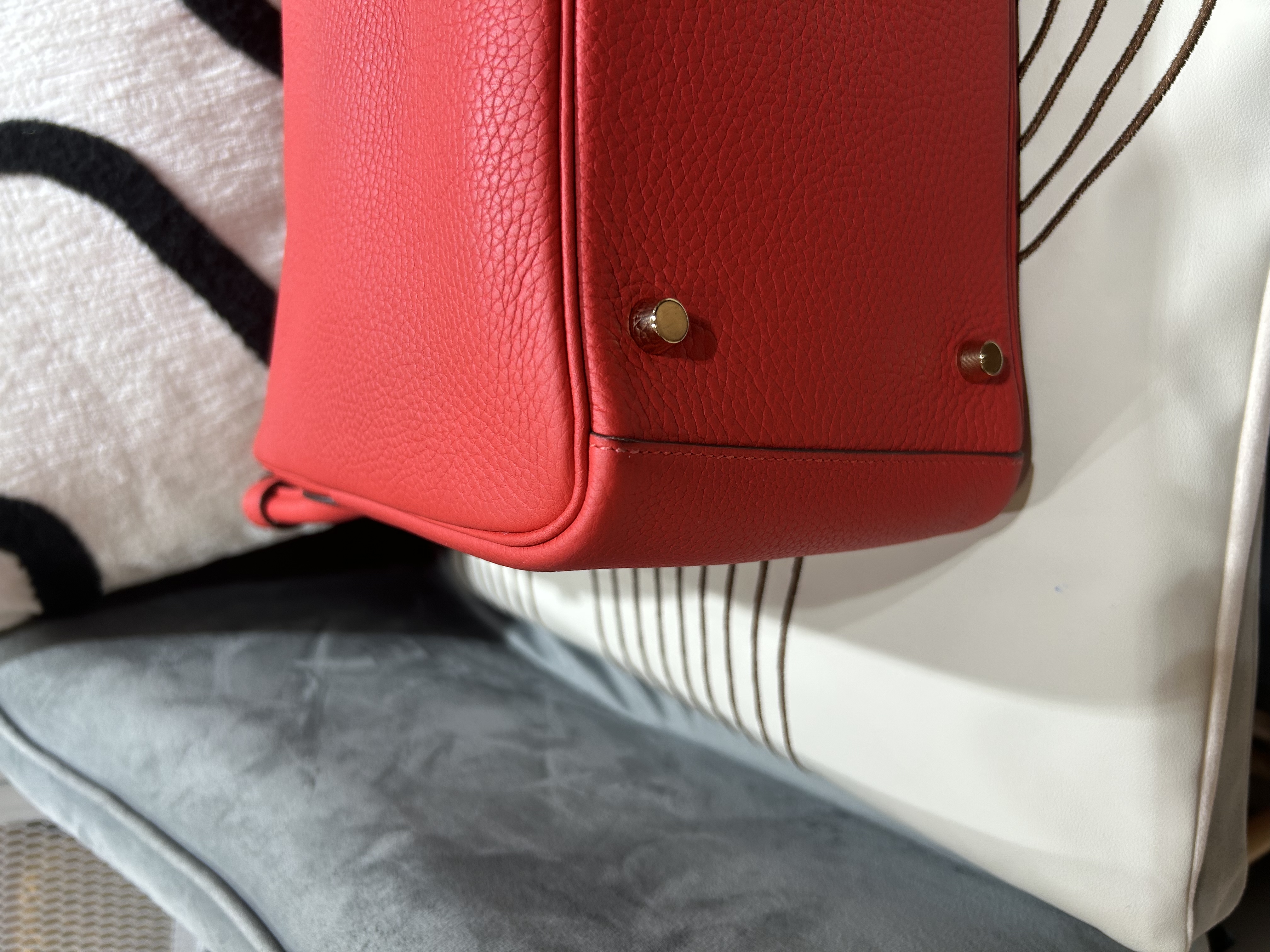 Hermes Lindy 30,SATMP X,心紅金扣 100%Authentic, 98%new ✅dust bag✅box
