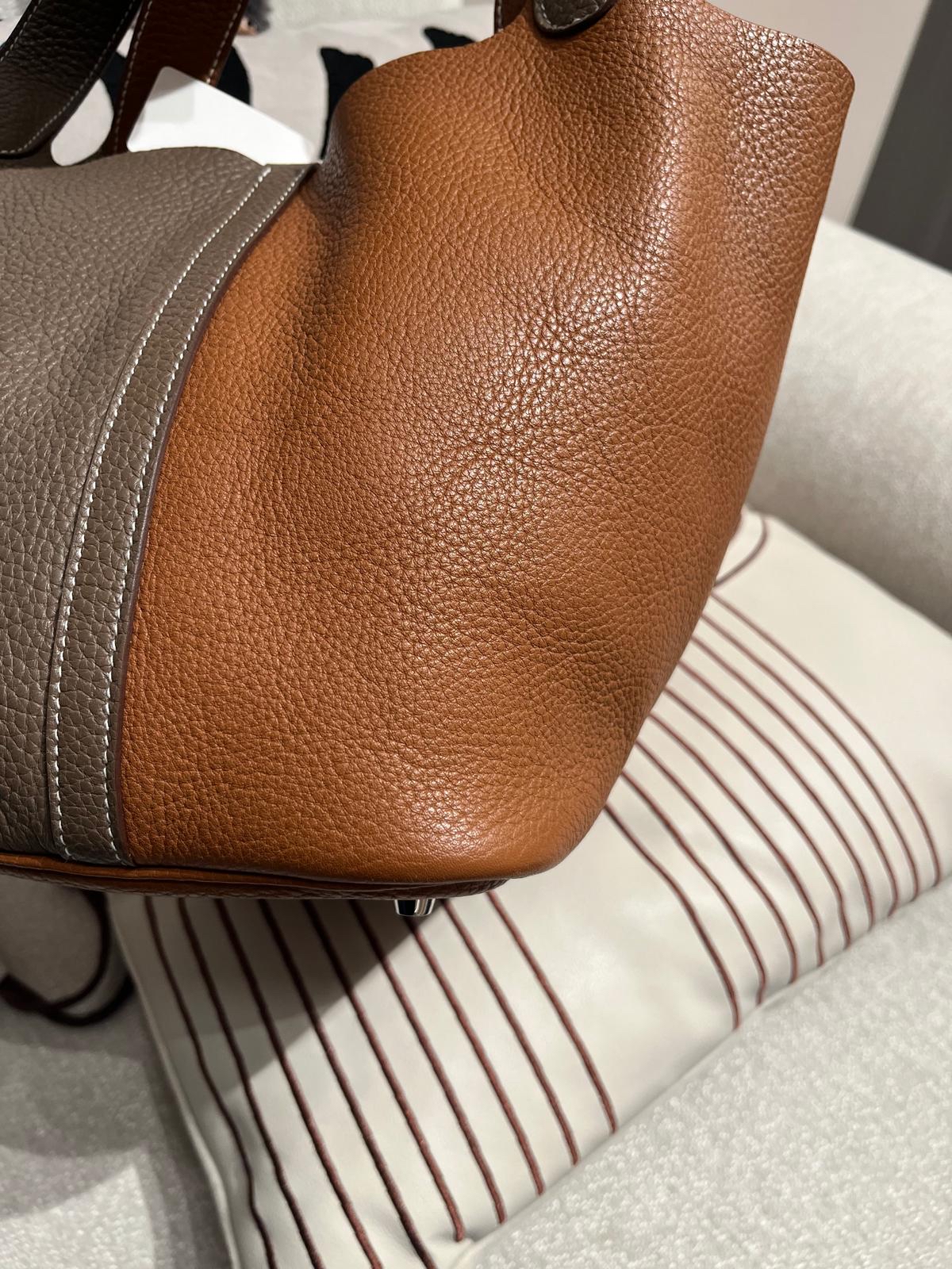 Hermes Picotin 22 Stamp [P] Duo Etoupe / Gold 100%Authentic, 95%New ✅Key Lock✅Dust bag 