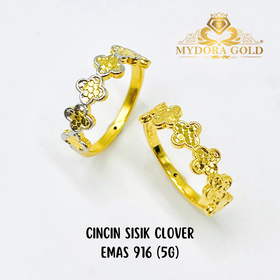 MYDORA Cincin Sisik Clover (5G) l EMAS 916/22K
