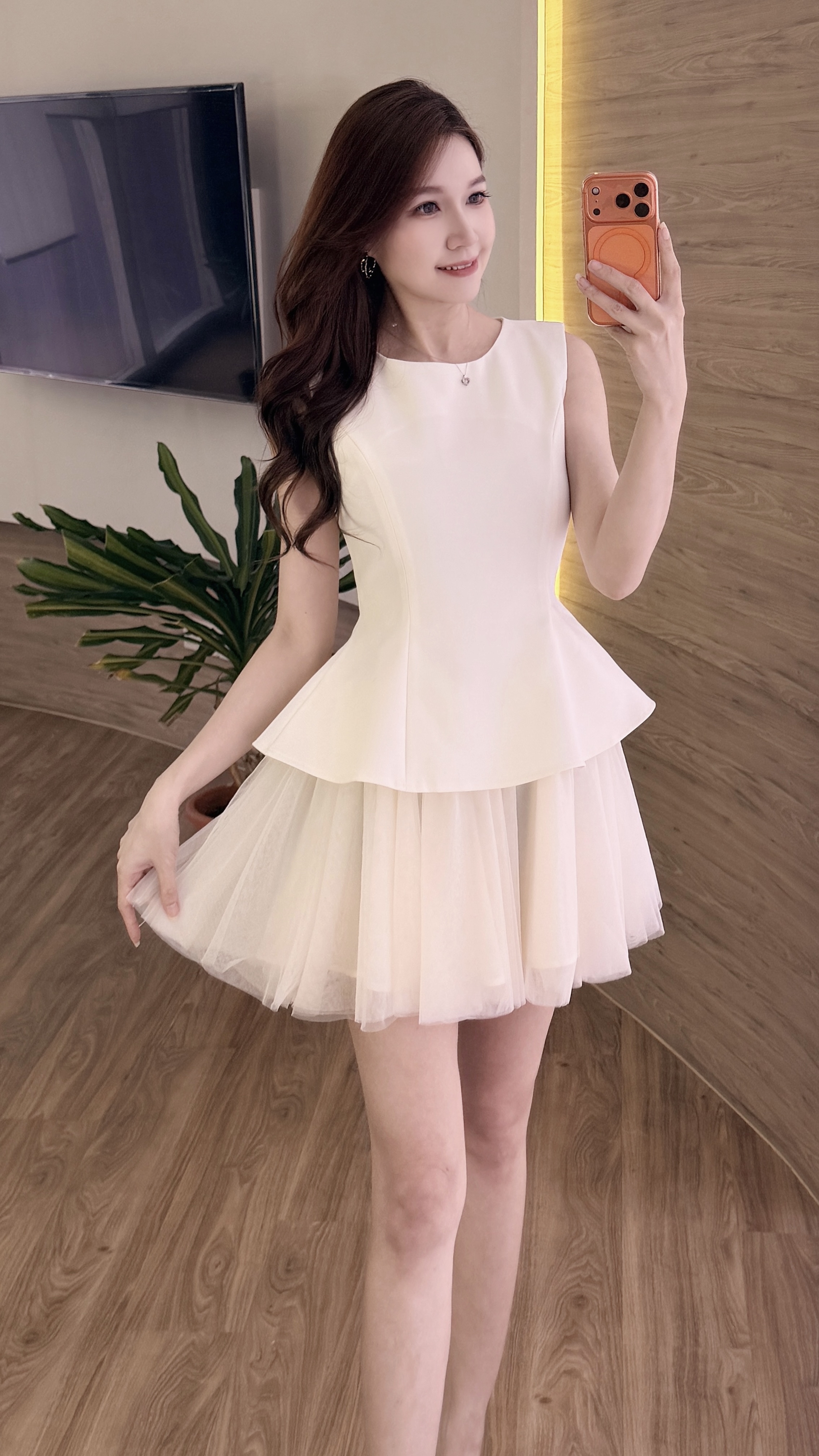 Celestine Peplum Tulle Dress