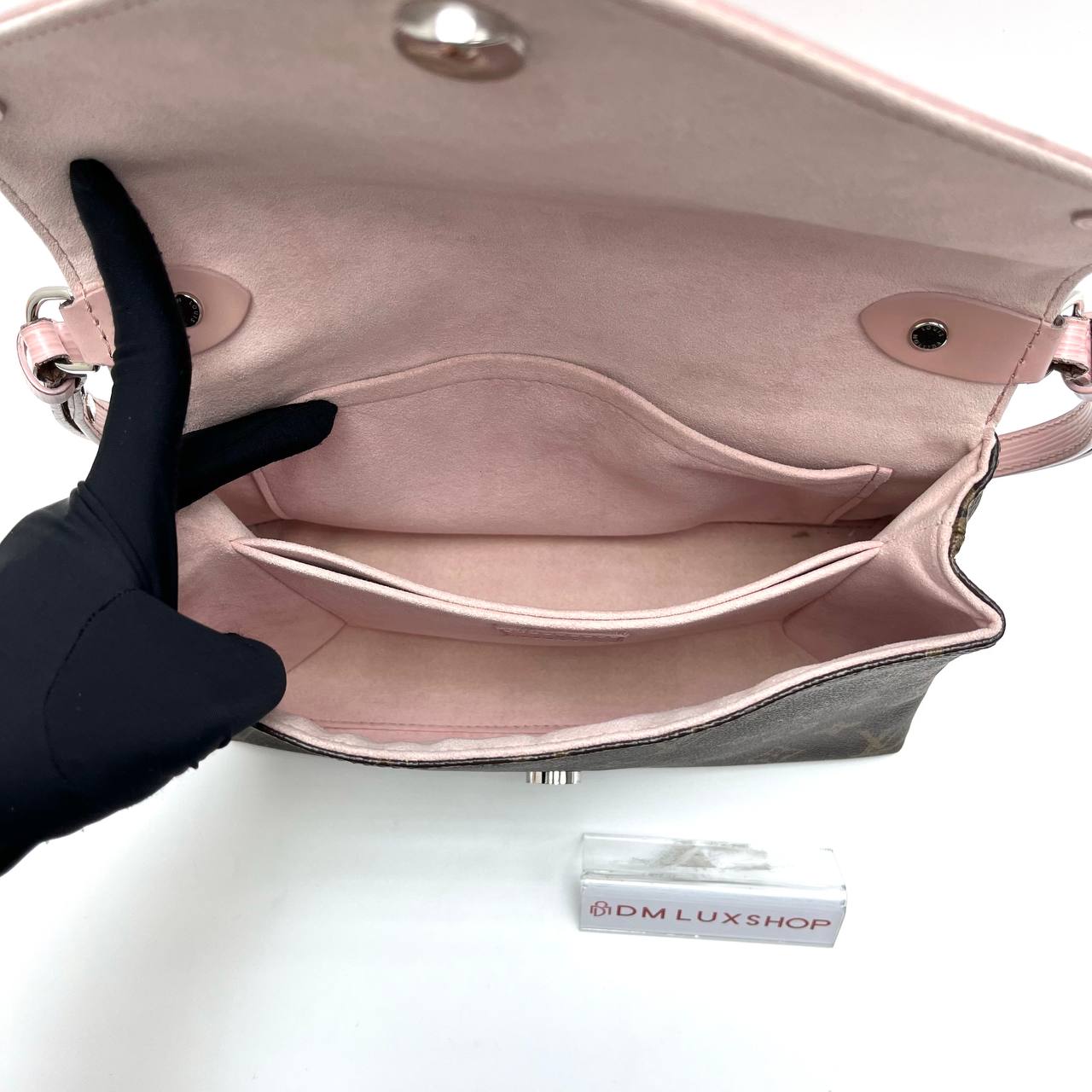 LV Monogram Epi Saint Michel Rose Ballerine Shoulder Bag 