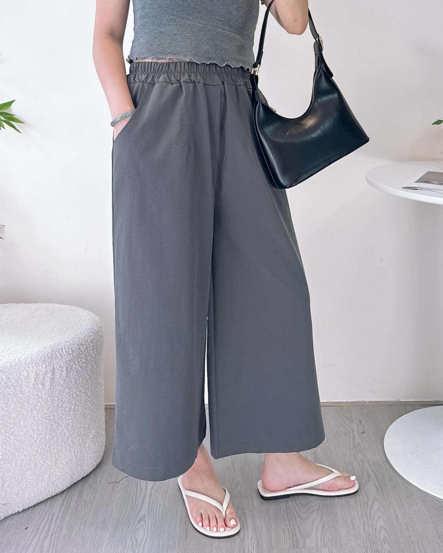 全橡筋腰極輕速乾料闊褲 4色