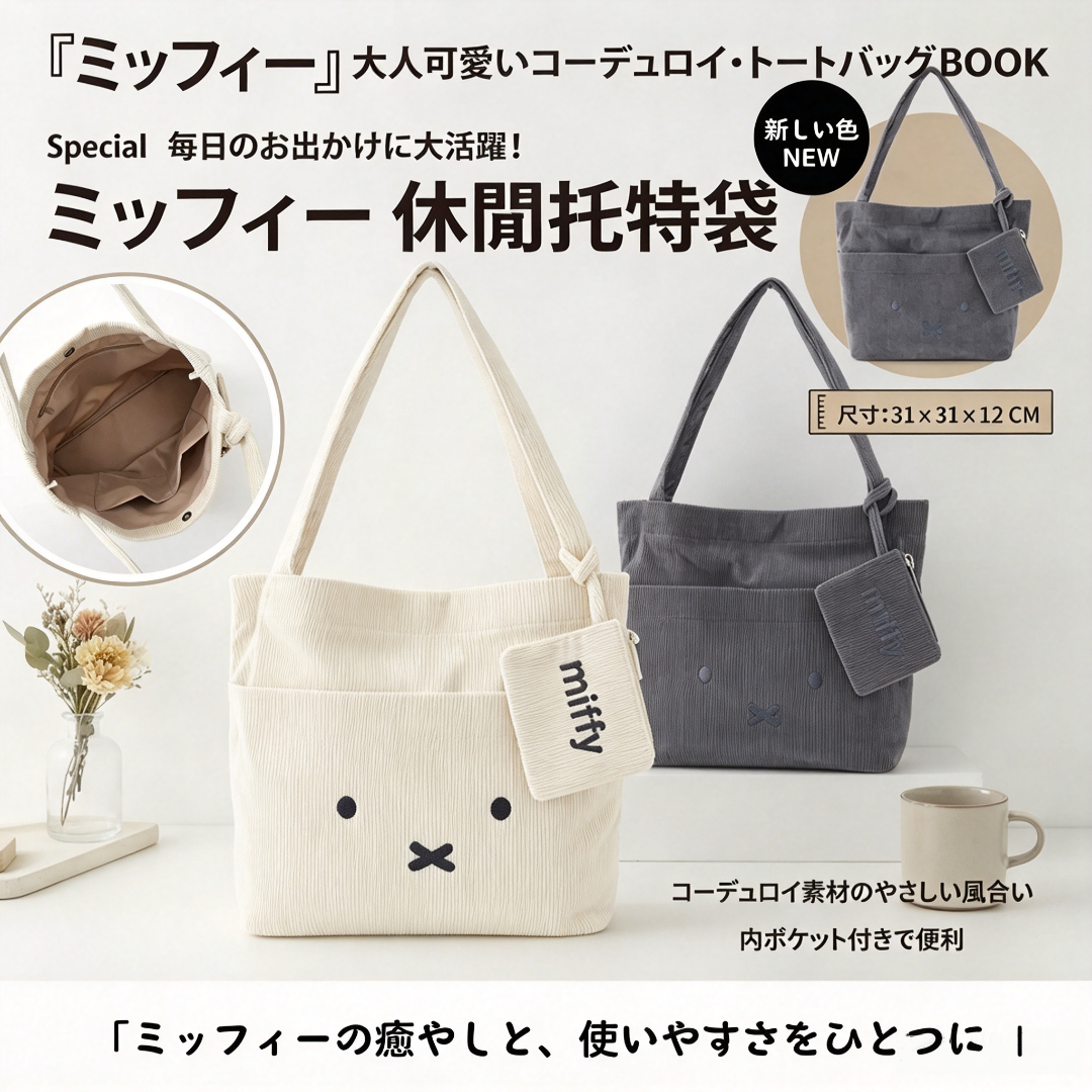 Ｍiffy 燈芯絨休閒托特袋
