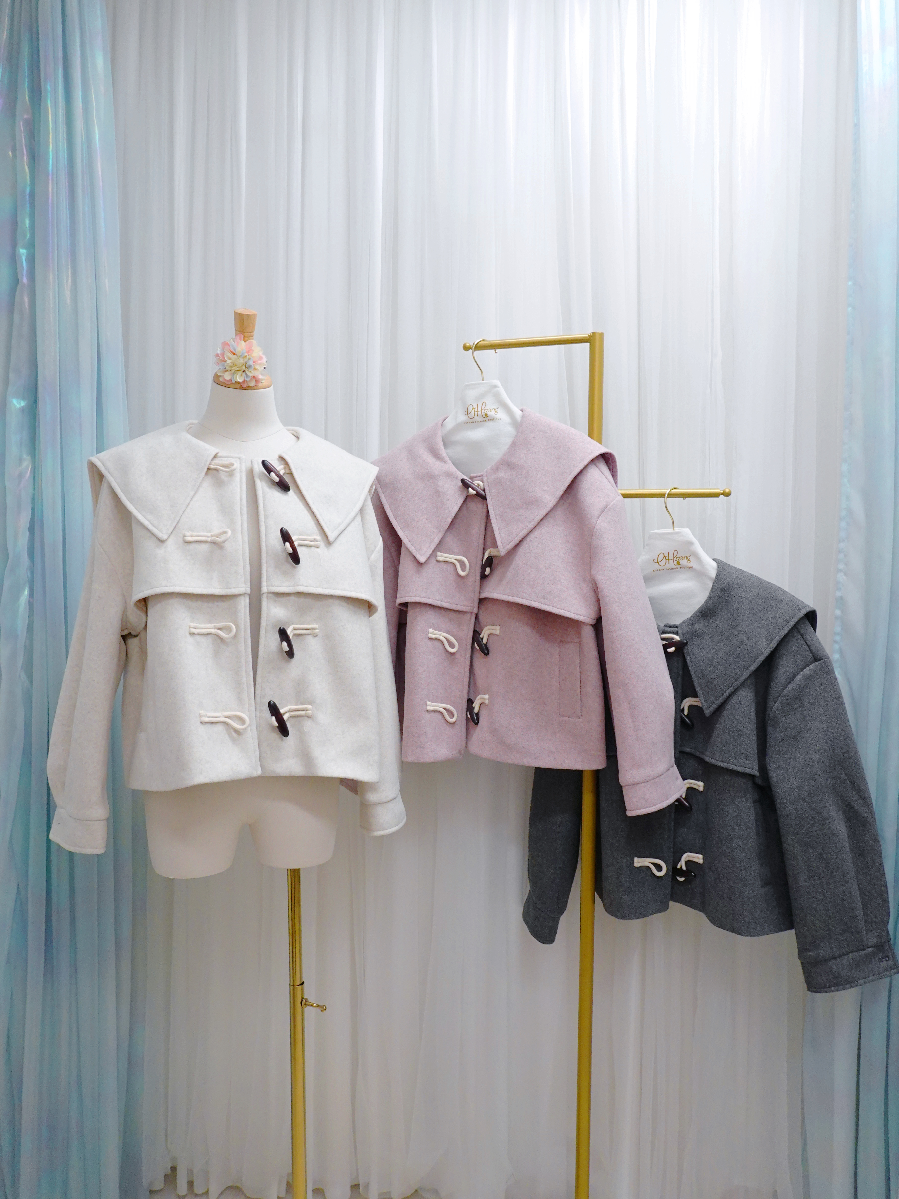 OUT01_12A 大翻領牛角扣大褸 (3色)