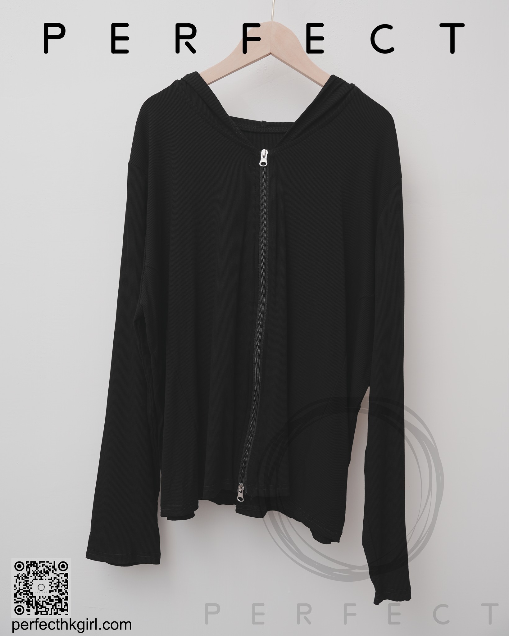 T0022_初秋涼感防曬拉鍊薄外套 (顯瘦黑）