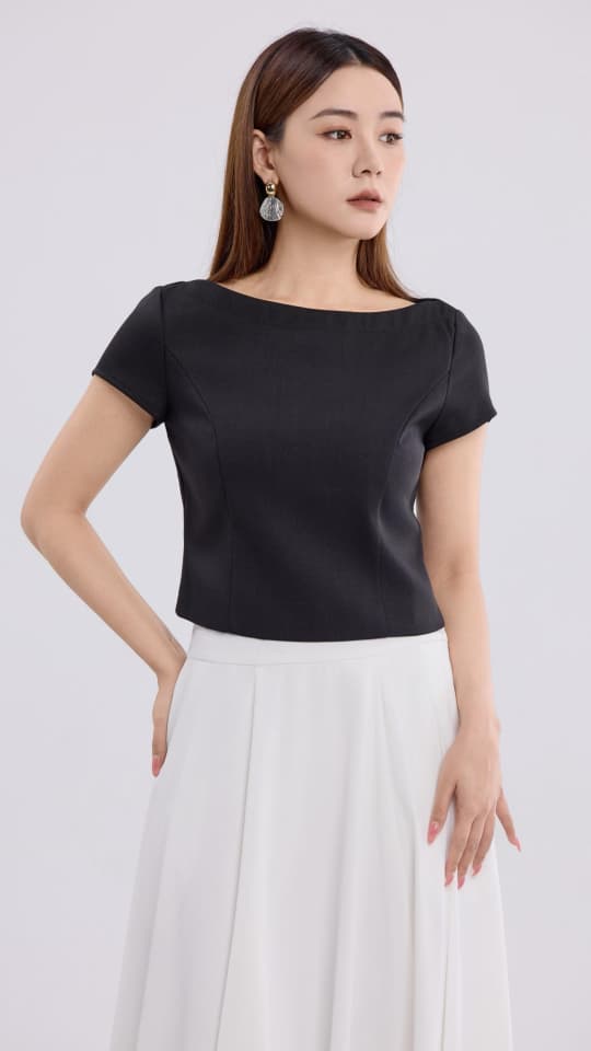 10141326 Celeste Sculpt Boatneck Top