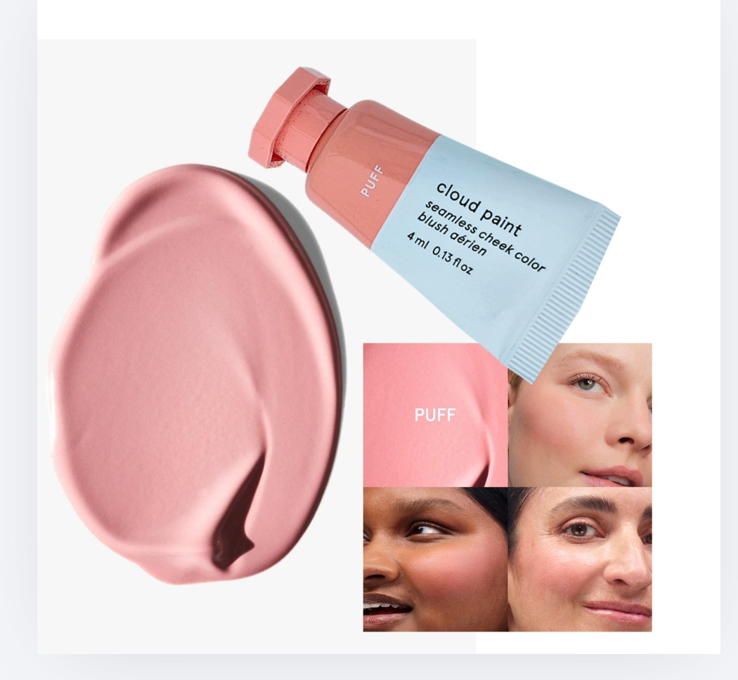 Glossier  cloud paint  Gel Cream Blush in Shade PUFF  PUFF 4ml   Glossier You  EDP 1.5ml    Glossier You DOUX  EDP 1.5ml   Glossier You Fleur EDP 1.5ml （VIP禮物 旅行裝）