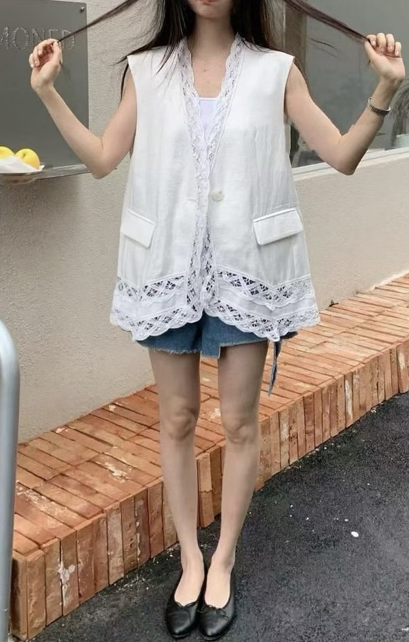 Cotton x 通花背心外套