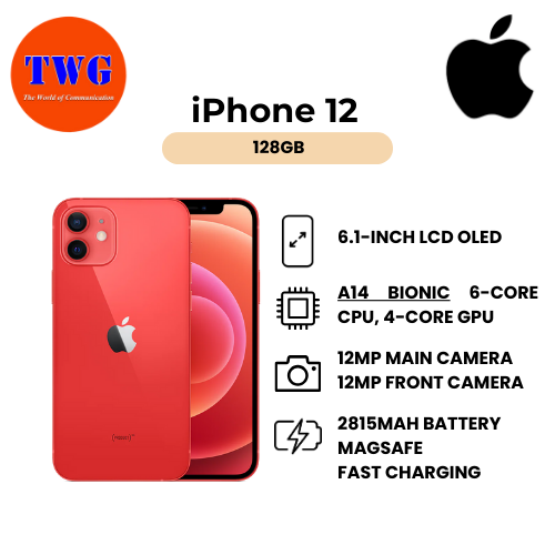 iphone 12 RED 128GB (2nd HAND ) 100% ORIGINAL MALAYSIA