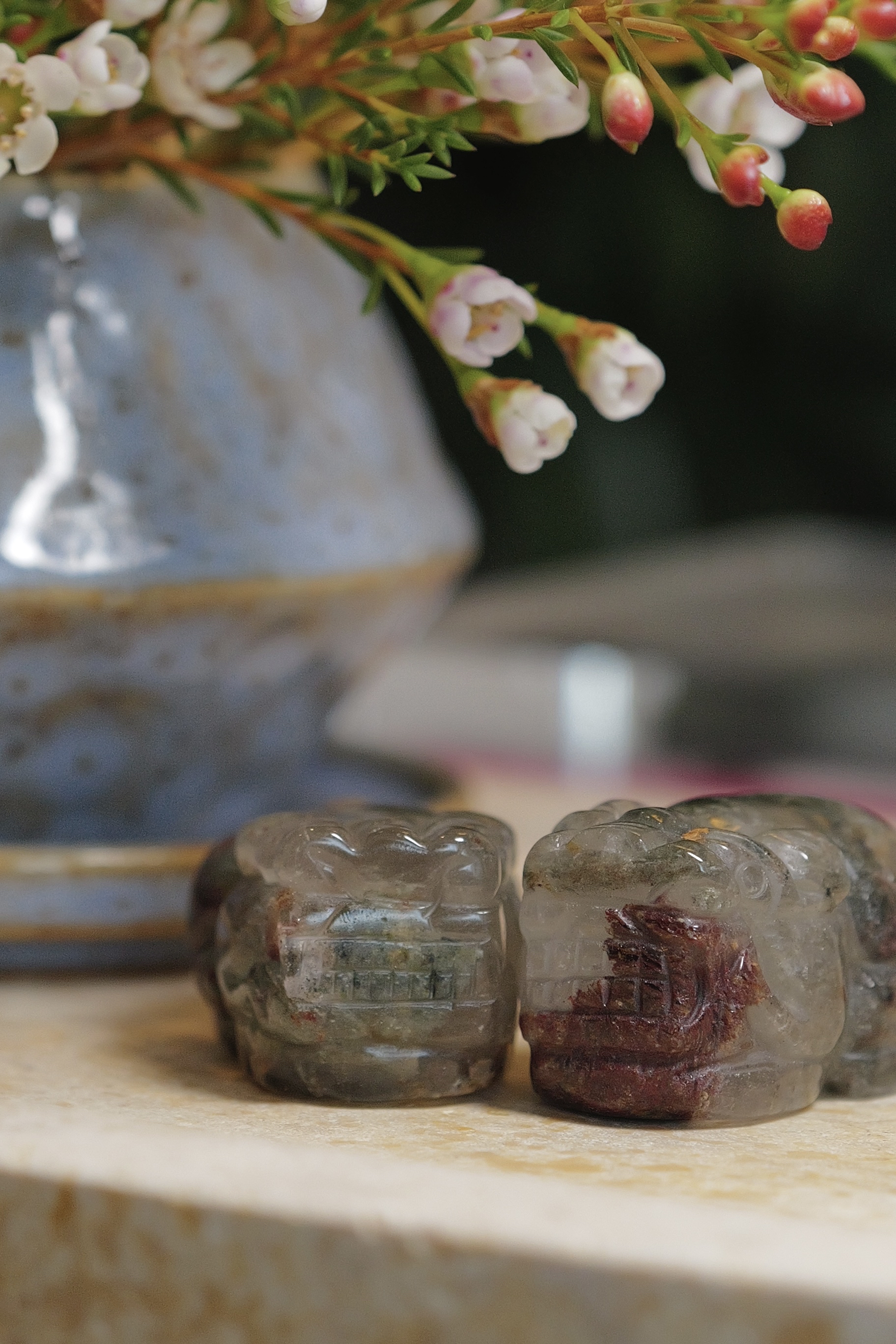  ༒4.5cm+紅綠幽靈金錢貔貅擺件一對༒ PU.12A1CJ2G1TF-RA18*M36