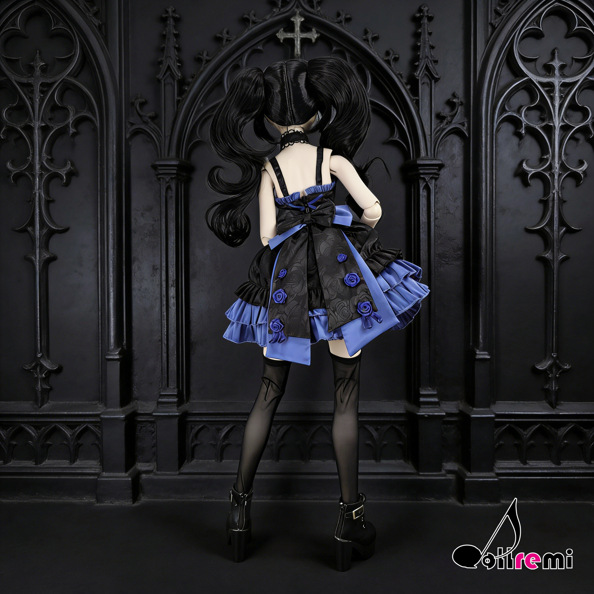 【dollremi】(DD0912) 午夜藍調協奏曲洛麗塔連衣裙 Nocturne in Blue Lolita One-piece