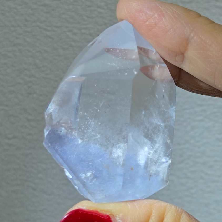 Dumortierite point with baby blue fibrous needles - DM37