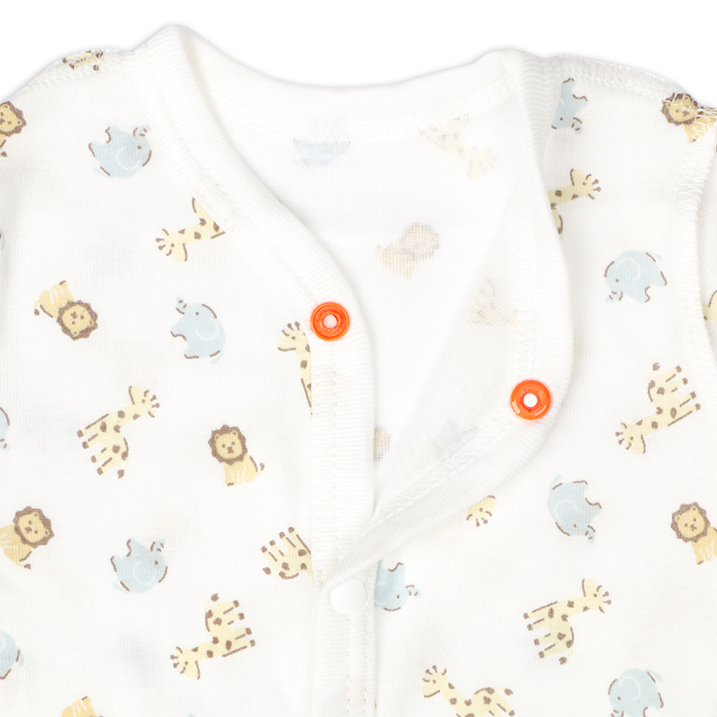 🇯🇵預訂 日本直送🇯🇵動物印花純棉前開式短袖包屁衣兩件套