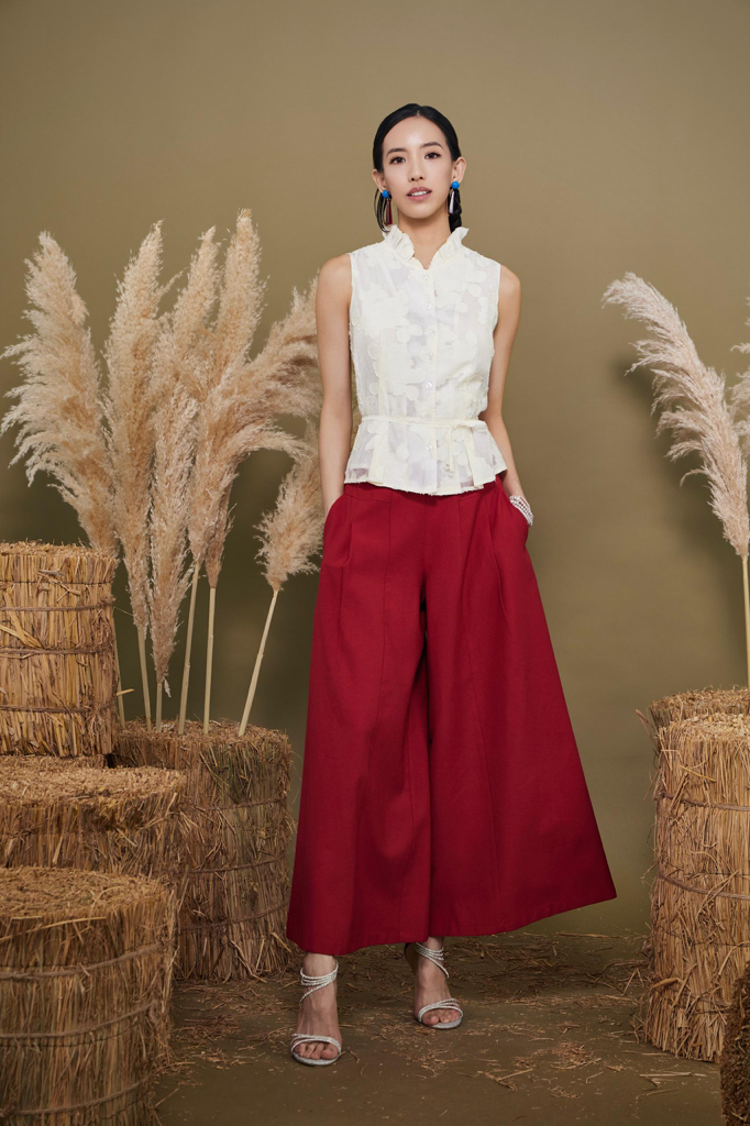 CP1675 Tailored Flared Wide-Leg Culottes