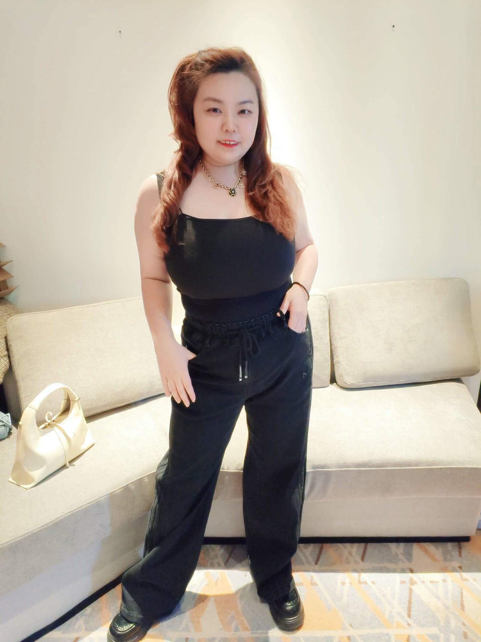 YPA05 C1080-1 高腰显瘦牛仔弯刀裤长裤