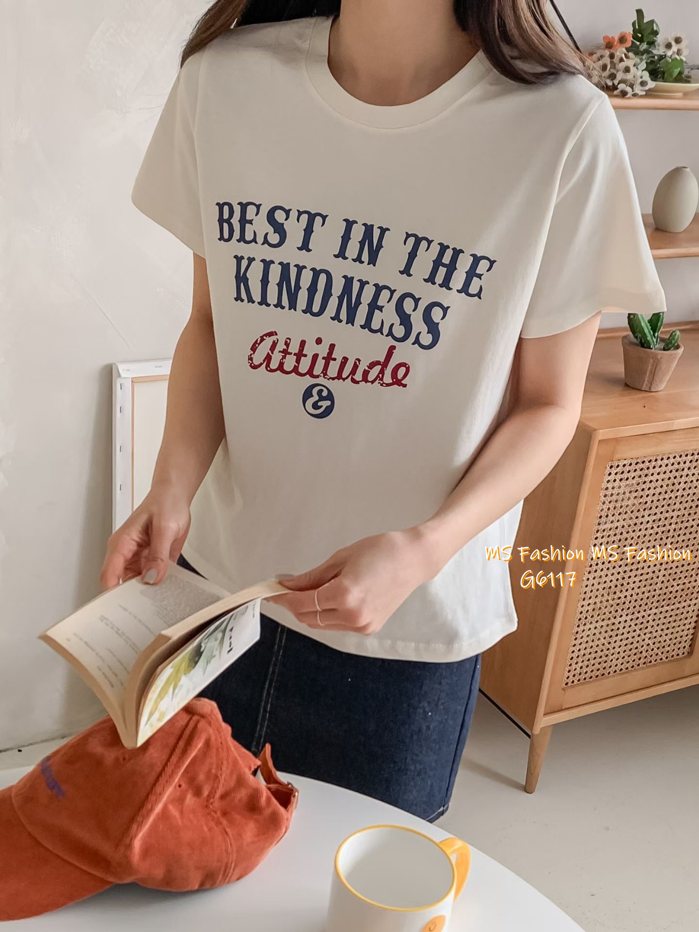 G6117 韓國🇰🇷拼色字母tee