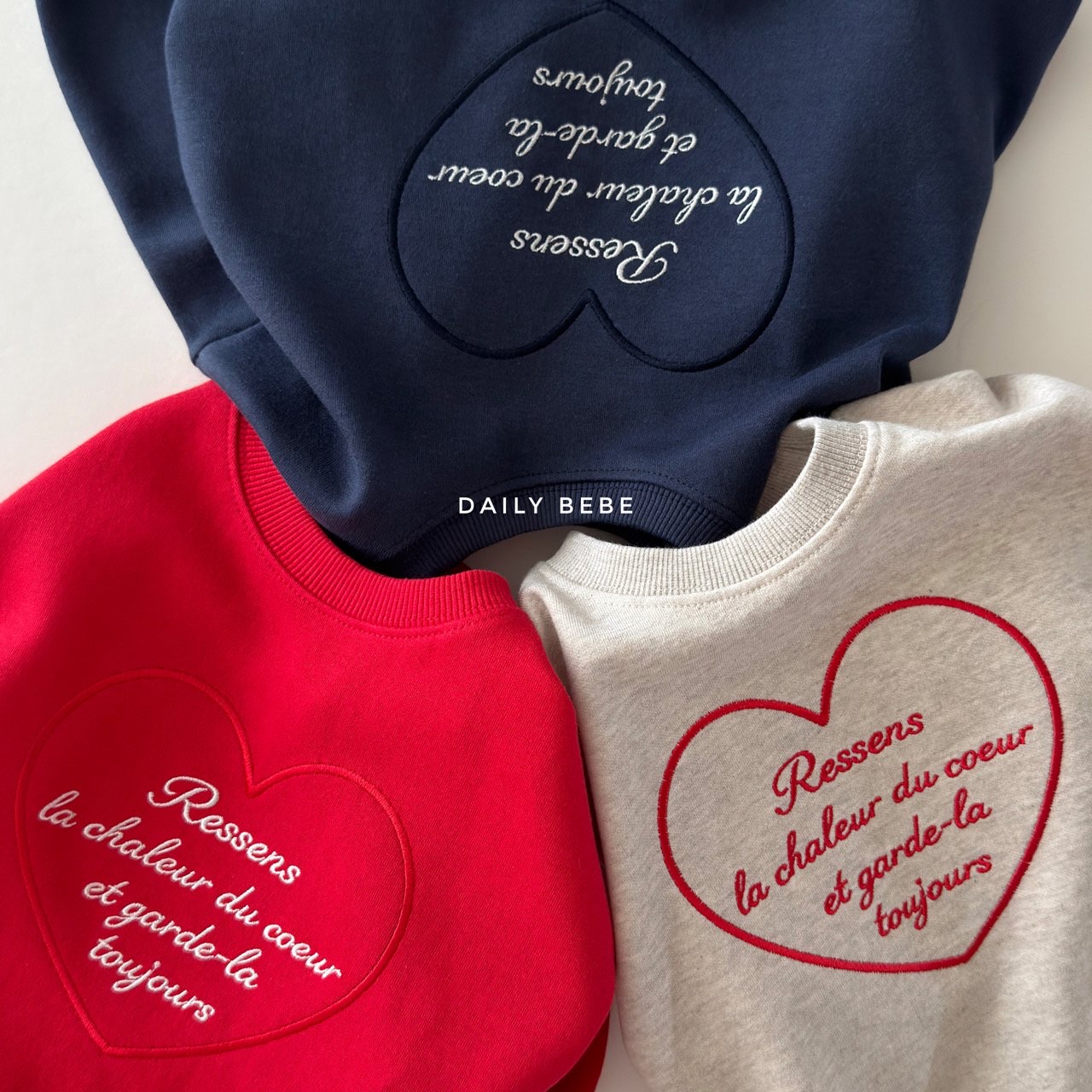 Dailybebe | Heart-Embroidered Sweatshirt