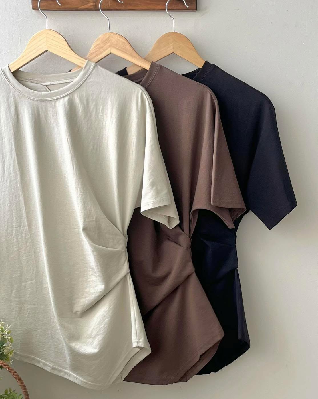 側邊抓褶 Tee 