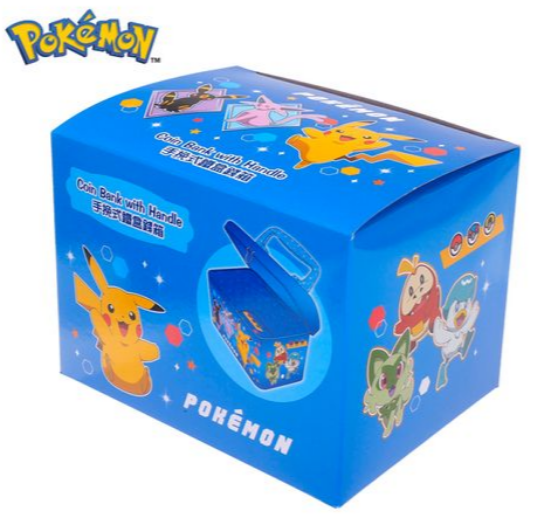 Pokémon  手挽式鐵盒錢箱