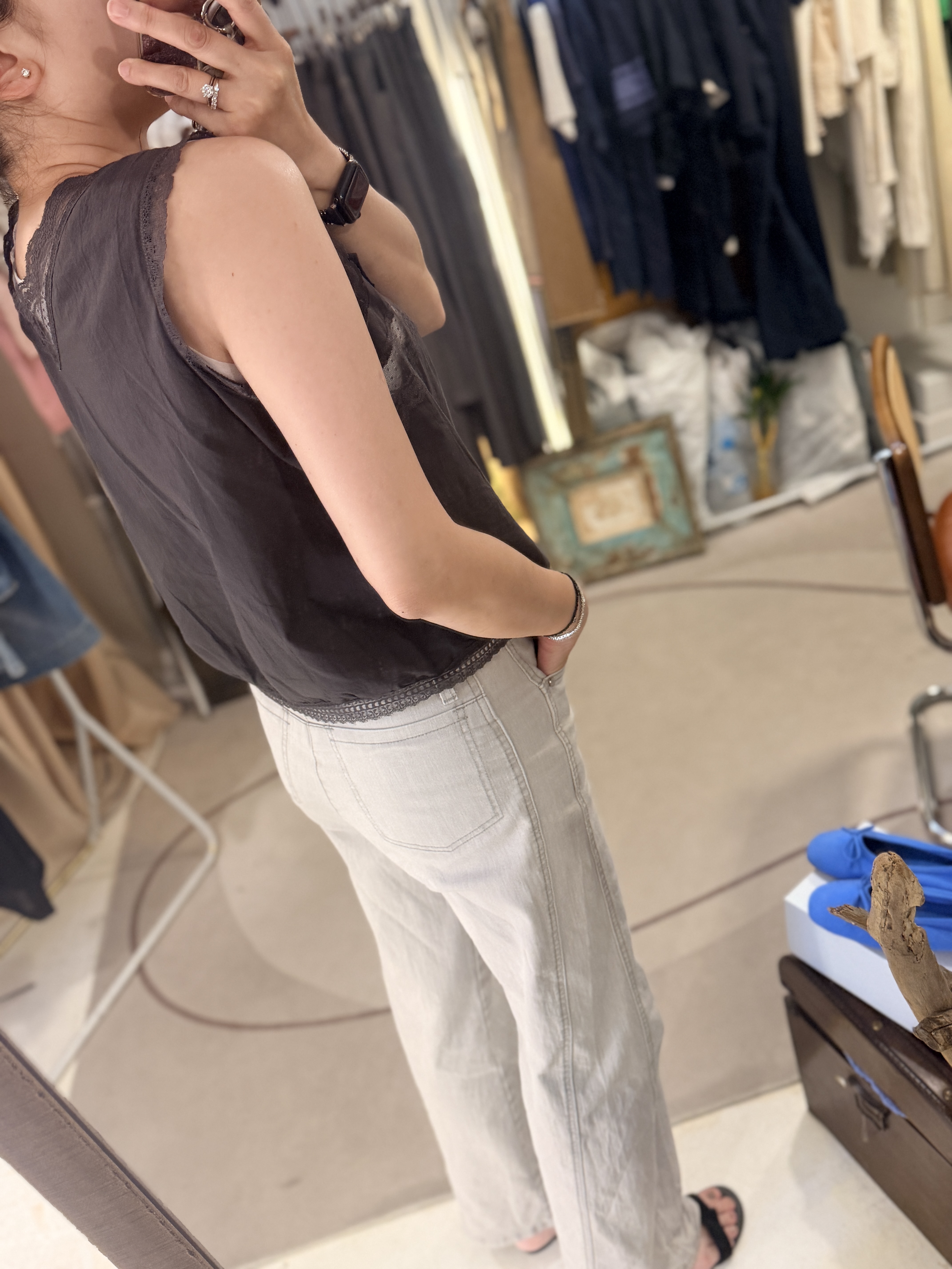Lace vest shirt