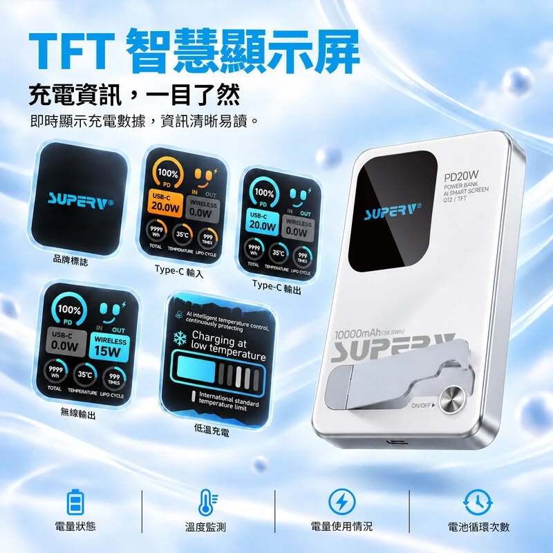 Super V Y10 磁吸無線快充行動電源