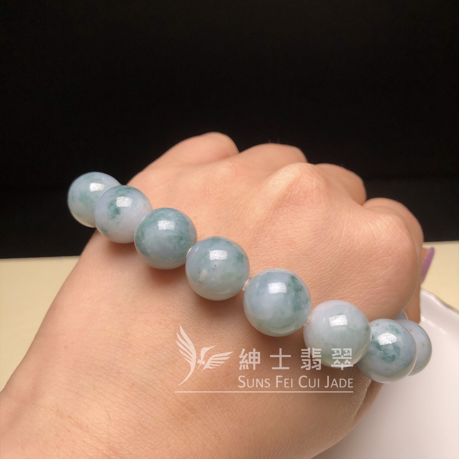 飄綠花手串13mm  CA00605