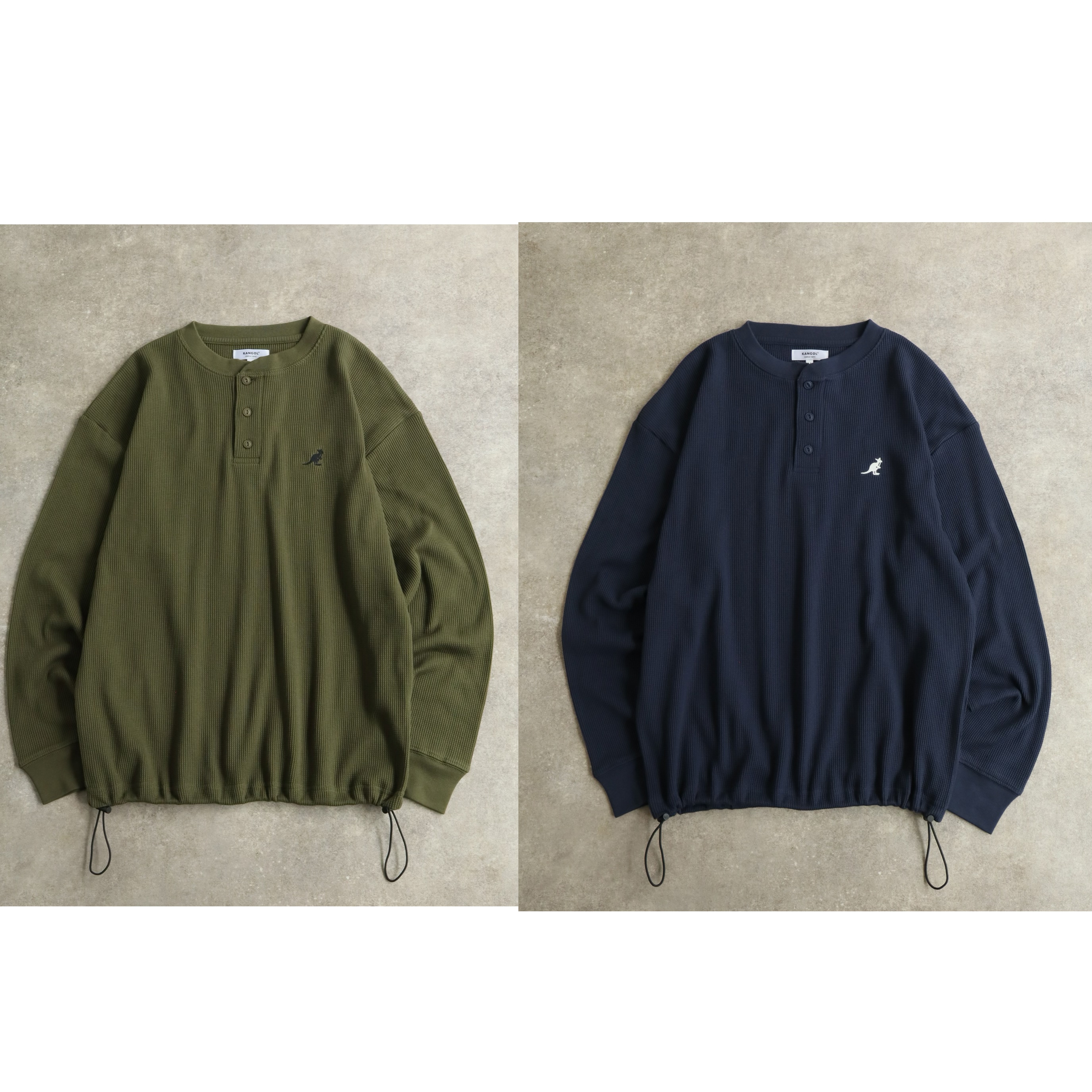 Kangol （男/女）可束腰窩夫餅麵料長袖Tee