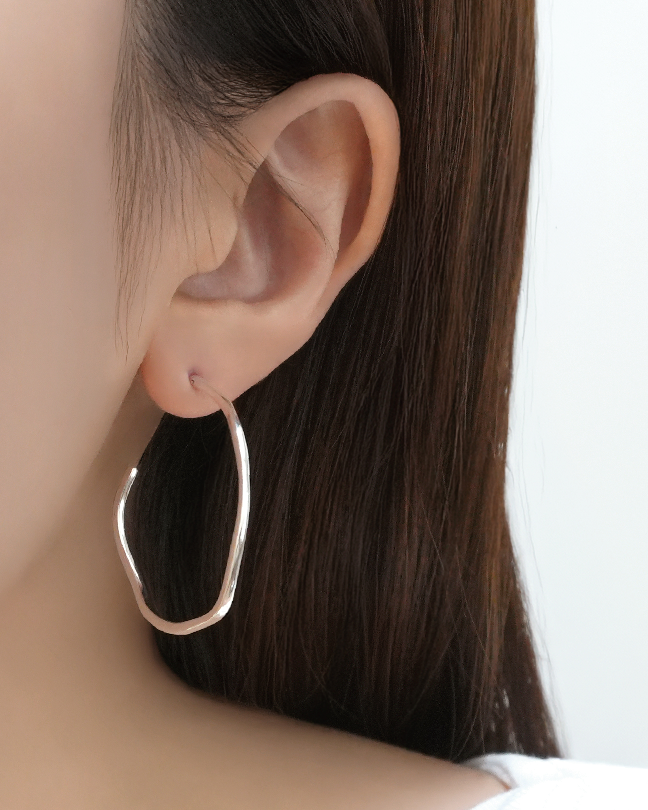 Ethereal Liquid Silhouette Hoops
